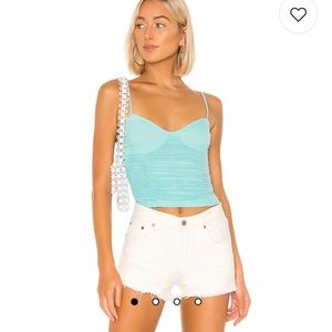 REVOLVE Mint Ruched Bustier Tank Top